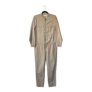 Madewell Jumpsuit Flight Suit Size S Long Sleeve Khaki Pocket Utility Zip Up